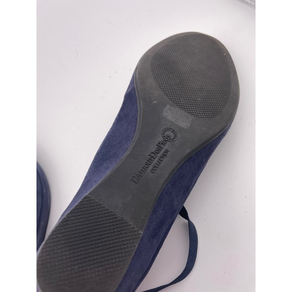 L'amour des pieds navy blue lace up ballet flats suede Bentham sz 7 comfort EUC - Picture 9 of 10